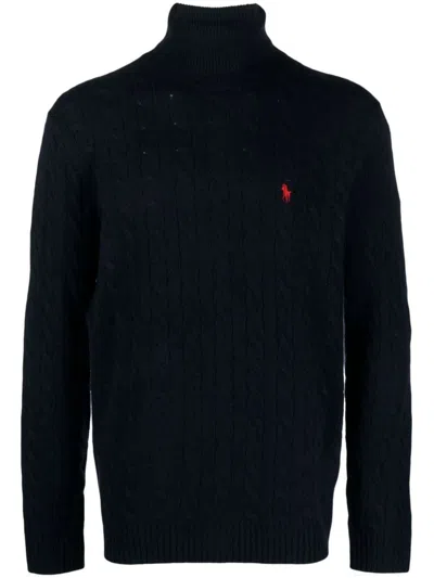 Polo Ralph Lauren Cable-knit Wool-blend Jumper In Blue