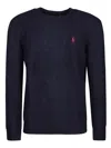 Polo Ralph Lauren Logo-embroidered Cable-knit Cashmere Jumper In Hunter Navy