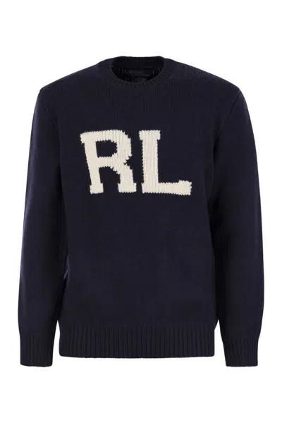 Polo Ralph Lauren Wool Crew Neck Sweater With Ribbed Hem And Cuffs In Black