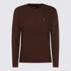 Polo Ralph Lauren Brown Cable-knit Sweater With Contrast Logo Embroidery In Brown
