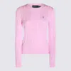 Polo Ralph Lauren Cable-knit Cotton Crewneck Sweater In Pink
