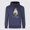 Polo Ralph Lauren Hooded Sweatshirt With Graphic Print And Pocket In Blue