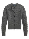 Polo Ralph Lauren Cable-knit Cardigan In Gray