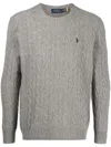 Polo Ralph Lauren Wool An Cashmere Cable Knit Sweater In Gray