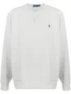 Polo Ralph Lauren Long-sleeve Heathered Sweatshirt With Classic Crew Neckline In Silver