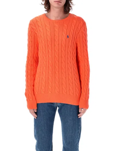 Polo Ralph Lauren Cotton Braided Sweater Sweaters And Cardigans Orange