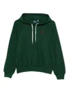 Polo Ralph Lauren Cozy Fleece Hoodie Drawstring Style In Green
