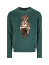 Polo Ralph Lauren Crew Neck Knit Sweater With Ribbed Textures In Green