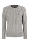 Polo Ralph Lauren Cable Knit Knitted Sweatshirt In Grey