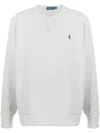 Polo Ralph Lauren Long-sleeve Heathered Sweatshirt With Classic Crew Neckline In Grey