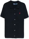 Polo Ralph Lauren Textured Cable Knit Short Sleeve Cardigan In Hunter Navy