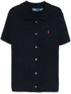 Polo Ralph Lauren Textured Cable Knit Short Sleeve Cardigan In Hunter Navy