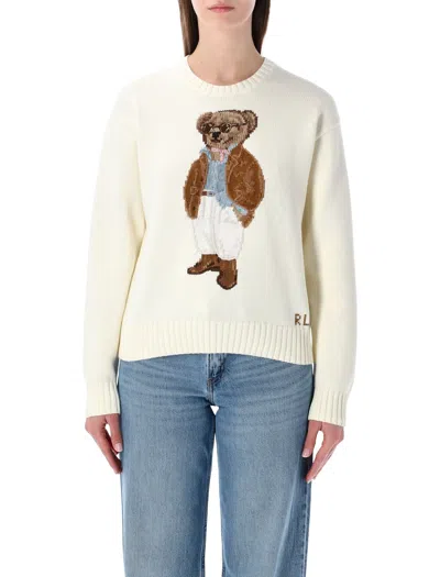 Polo Ralph Lauren Sweaters Maglia Bear In Neutral