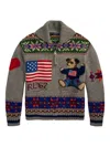 Polo Ralph Lauren Fair Isle-pattern Polo-bear Cardigan In Multi