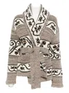 Polo Ralph Lauren Wool Blend-long Sleeve-shawl Collar Cardigan Natural Multi In Neutral