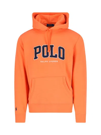 Polo Ralph Lauren Logo Hoodie In Orange
