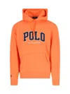 Polo Ralph Lauren Logo Hooded Sweatshirt In Orange
