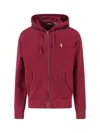 Polo Ralph Lauren Bordeaux Sweatshirt With Drawstring Hood And Pony Embroidery On The Front In Red