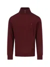Polo Ralph Lauren Wool Pullover With Half Zip In Red