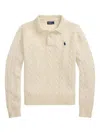 Polo Ralph Lauren Cable Knit Long Sleeve Shirt In White