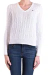 Polo Ralph Lauren Kimberly Polo Pony Cable-knit Jumper In White