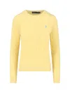 Polo Ralph Lauren Pony Cable-knit Wool And Cashmere Sweater In Yellow