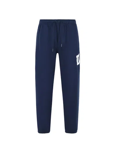 Polo Ralph Lauren Navy Cotton Blend Joggers In Blue