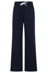 Polo Ralph Lauren Black Pants With Drawstring Elastic Waist And Pony Embroidery On The Side In Blue