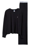 Polo Ralph Lauren Wide-leg Velvet Jersey Sweatpants In Polo Black