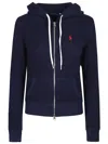 Polo Ralph Lauren Textured Cable Knit Cotton Sweatshirt With Zip Fastening In Blue