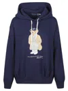 Polo Ralph Lauren Brushed Cotton Blend Sweatshirt With Iconic Polo Bear In Blue