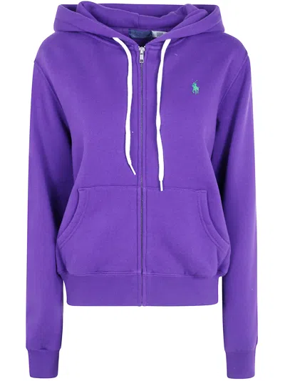 Polo Ralph Lauren Sweatshirt Full Zip "knit" In Pink