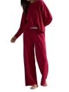 Polo Ralph Lauren Sweatshirt Knit Pajama Set In Classic Red