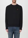 Polo Ralph Lauren Black Crewneck Sweatshirt With Pony Embroidery In Cotton Blend Man In Schwarz