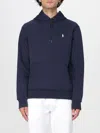 Polo Ralph Lauren Hooded Sweatshirt Kangaroo Pocket In Blue