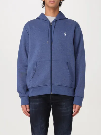 Polo Ralph Lauren Pony Embroidered Zipped Hoodie In Blue