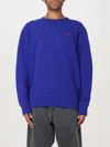 Polo Ralph Lauren Long Sleeve Knit Crew Neck Sweatshirt Clothing In Blau