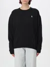 Polo Ralph Lauren Black Cotton Sweatshirt With Iconic Pony Logo In Schwarz