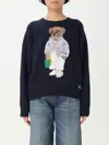 Polo Ralph Lauren Polo Bear Cotton Crewneck Jumper In Blue
