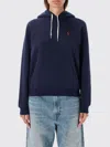 Polo Ralph Lauren Logo Embroidery Hoodie Sweatshirt Blue In Blue