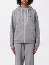 Polo Ralph Lauren Hooded Cotton Sweatshirt Front Pockets In Grey