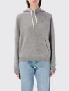 Polo Ralph Lauren Grey Hoodie With Drawstring Hood And Pony Embroidery On The Front In Gray