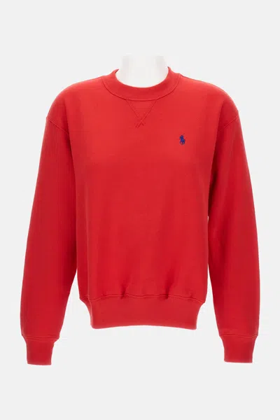 Polo Ralph Lauren Logo-embroidered Cotton-blend Jersey Sweatshirt In Red