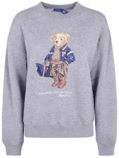 Polo Ralph Lauren Sweatshirt Teddy Bear "knit Sweatshirt" In Gray