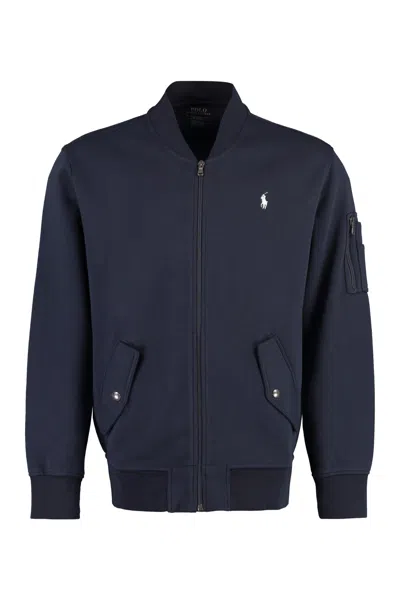 Polo Ralph Lauren Sweatshirt With Bomber Cut In Blue