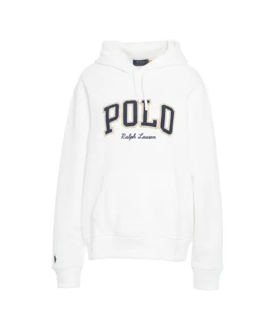 Polo Ralph Lauren Sweatshirt With Hood And Logo Print In White
