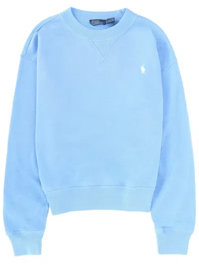 Polo Ralph Lauren Logo-embroidered Cotton Sweatshirt In Blue