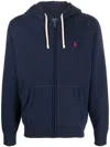 Polo Ralph Lauren Zip-up Hooded Sweatshirt In Cotton-polyester Blend In Blue