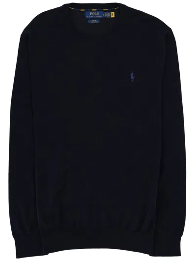 Polo Ralph Lauren Neutrals Crewneck Logo Pima Cotton Sweatshirt In Black