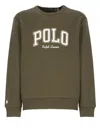 Polo Ralph Lauren Olive Green Logo-embroidered Sweatshirt In Green
